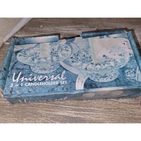 Lot Of Vintage In Packaging Crystal Candle Holders Burns Photo Album And... - Picture 4 of 8